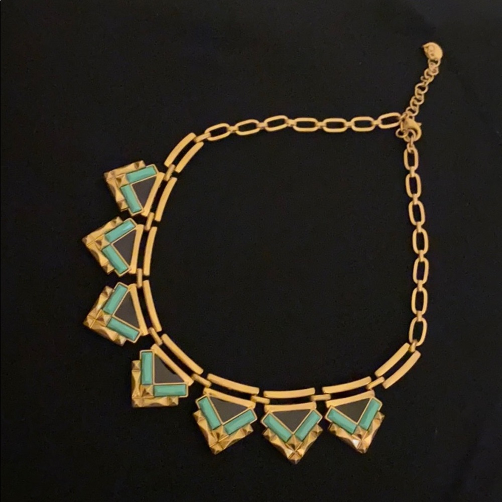 Stella & Dot Teal, Black, and Gold Necklace